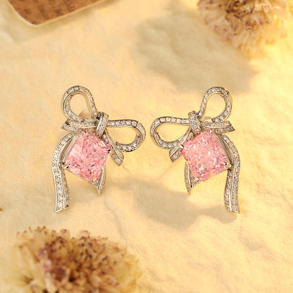 ANSTER Jewelry Customize PT950 Platinum Pink Lab Grown Diamond Earrings