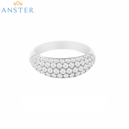 ANSTER Jewelry Anel de diamante ético feito à mão em ouro 18K com lapidação pera cultivado em laboratório 