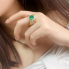 ANSTER Jewelry Customize Lab Grown Gemstone 18K Gold Ring Lab Emerald Ring