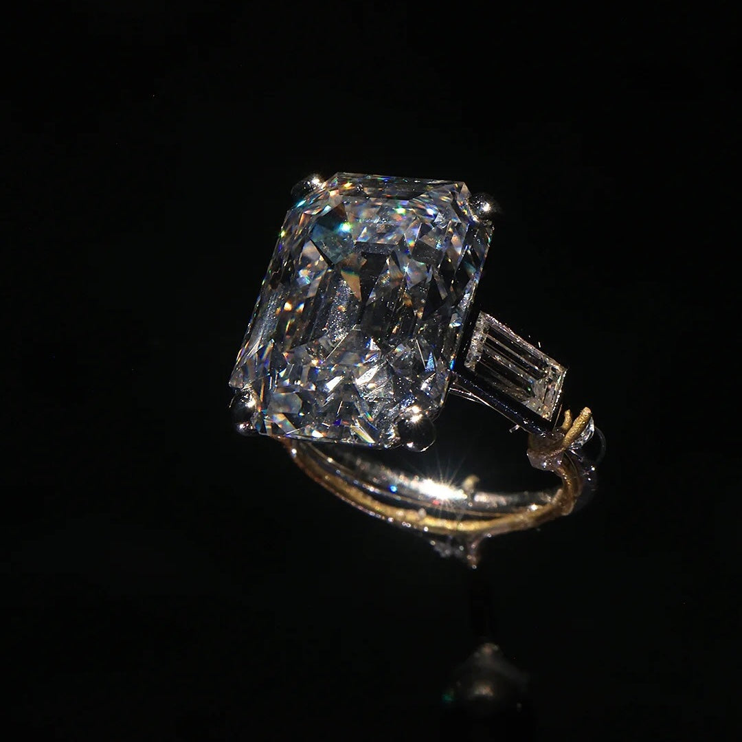 ANSTER Customized Lab Grown Diamond Ring 10.47ct Grace Kelly Engagement Ring for Cartier with IGI