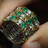 ANSTER Jewelry Customize 3ct Lab Grown Emerald Ring 18K Gold Men Ring
