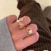 ANSTER Jewelry 18K Gold Ring VVS2 CVD Fancy Lab Grown Diamond Ring sets with IGI