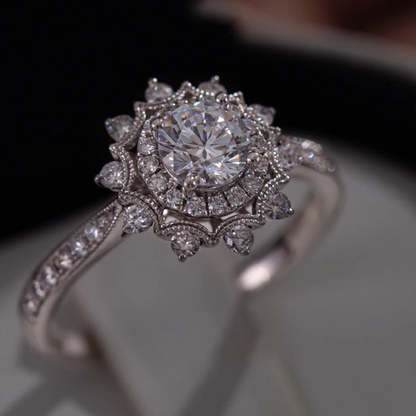 ANSTER Jewelry Customized Zhaolusi 1.5ct Snowflake Shape Diamond Wedding Ring with IGI