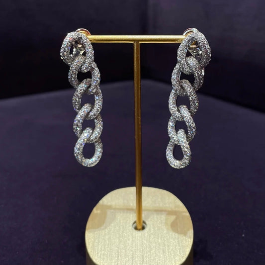 ANSTER Jewelry Customized Lab Grown Diamond Drop Earrings with IGI Hip Hop Style