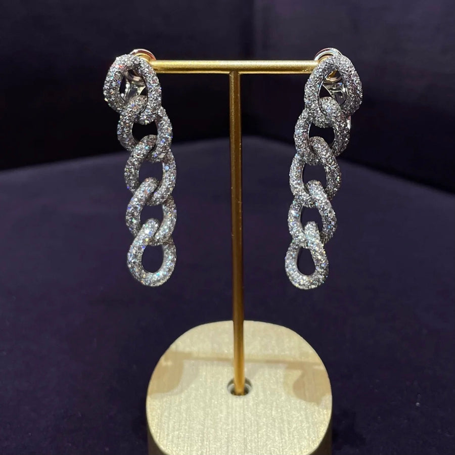 ANSTER Jewelry Customized Lab Grown Diamond Drop Earrings with IGI Hip Hop Style