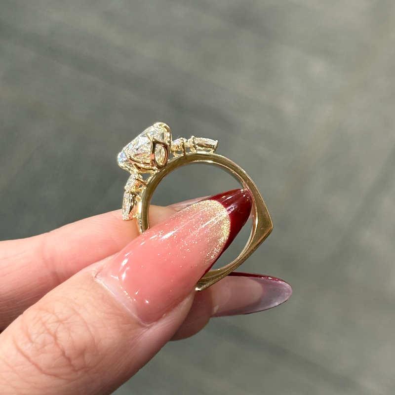 ANSTER Customized Fine Jewelry 4ct Marquise Cut Lab Grown Loose Diamond Ring