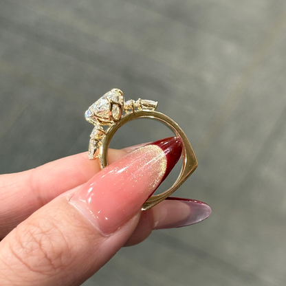 ANSTER Customized Fine Jewelry 4ct Marquise Cut Lab Grown Loose Diamond Ring