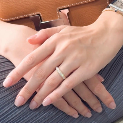 ANSTER Jewelry Anel de diamante ético feito à mão em ouro 18K com lapidação pera cultivado em laboratório 