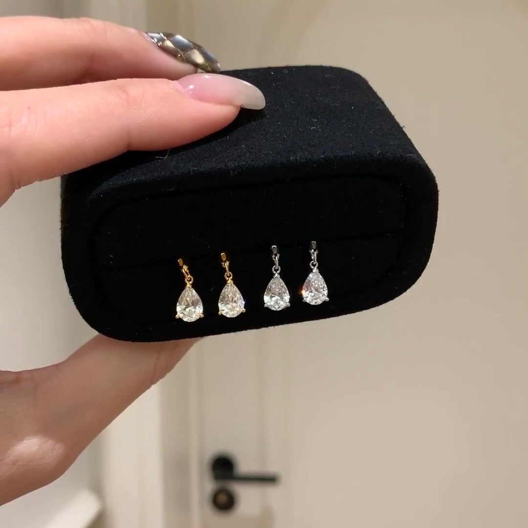ANSTER Jewelry Anel de diamante ético feito à mão em ouro 18K com lapidação pera cultivado em laboratório 
