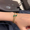 ANSTER 18K Gold Jewelry 4ct Lab Grown Emerald Bangle with GIA
