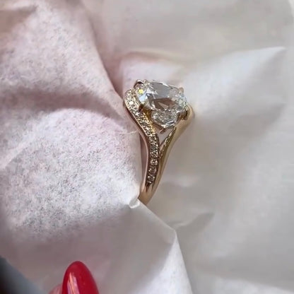 ANSTER Customized Jewelry 18K Gold 2ct Old Mine Cut Lab Grown Diamond Ring with IGI