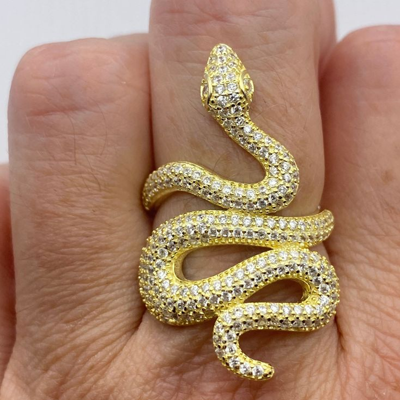 ANSTER Jewelry 18K Gold Melee Lab Grown Diamond Snake Ring with IGI