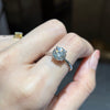 ANSTER Jewelry Anel de diamante ético feito à mão em ouro 18K com lapidação pera cultivado em laboratório 