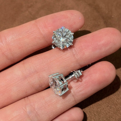 ANSTER Wholesales Price 4-5ct Round cut Lab Grown Diamonds Stud Earrings with IGI