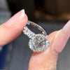 ANSTER Customized 18K White Gold Ring 4ct Round cut Lab Grown Diamond Ring with IGI