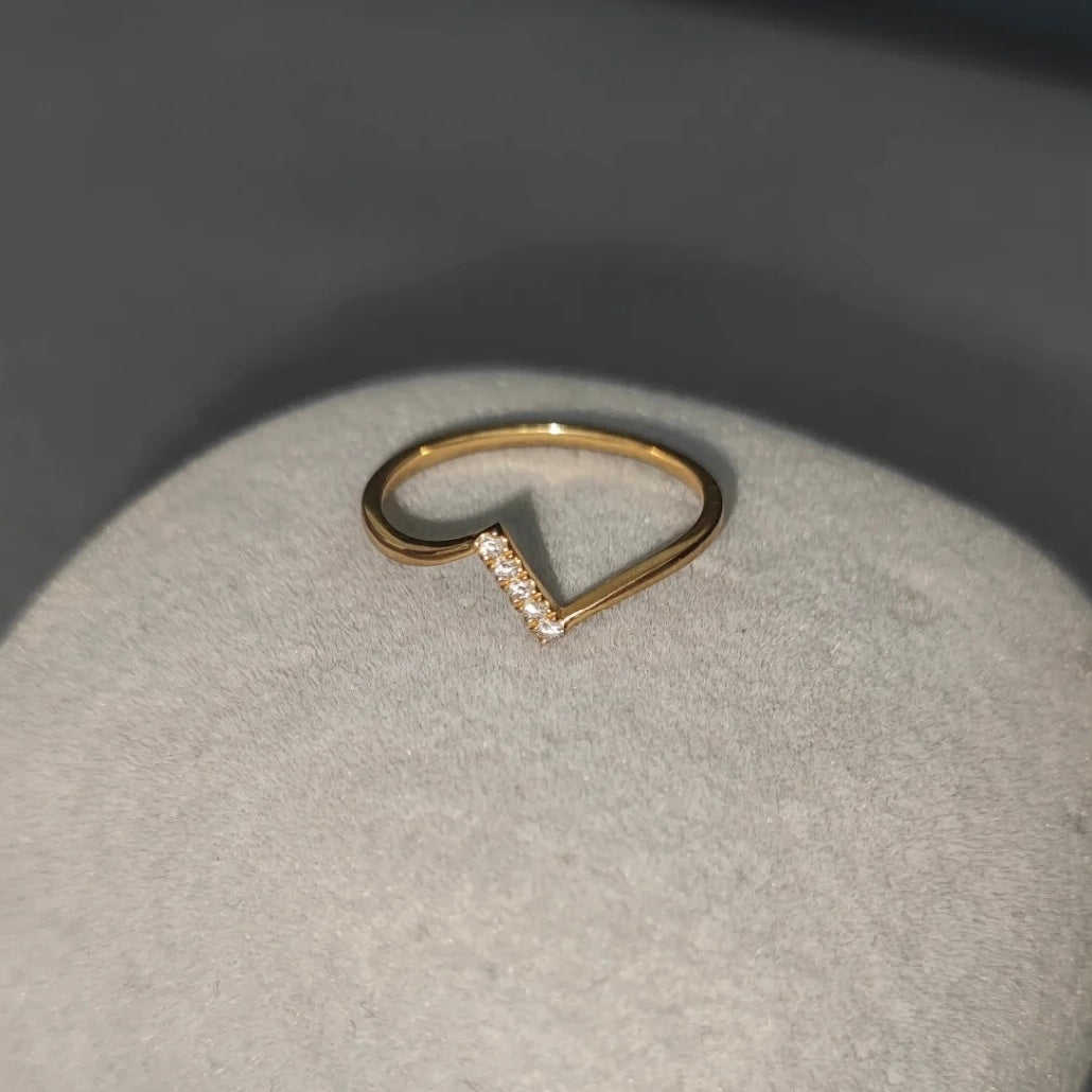 ANSTER Wholesales Price Round cut Melee Lab Grown Diamond Ring with IGI 22K Gold Ring