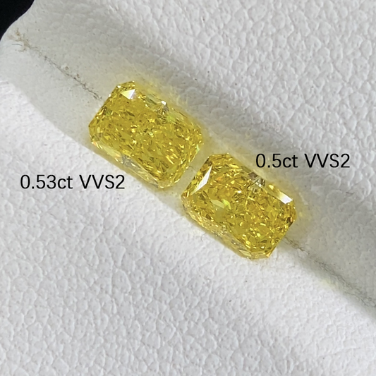 ANSTER Wholesales Price 0.5ct Radiant cut Lab Grown Yellow Diamond with IGI for Jewelry making