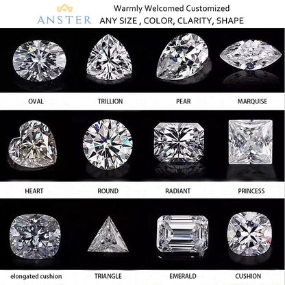 ANSTER 18K Gold Jewelry Huge Oval Cut 25-35 Carats Lab Grown Diamond Ring