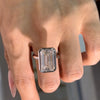 ANSTER Jewelry Platinum PT950 IGI 10ct Emerald Cut Lab Grown Diamond Ring