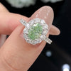 ANSTER Platinum Jewelry PT950 Ring 1.36ct VVS2 Fancy Green Lab Grown Diamond Ring with IGI