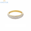ANSTER Customized Jewelry Round Cut Melee Lab Grown Diamond Ring with IGI