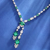 ANSTER JEWELRY Lab Emerald Lab Grown Gemstone 18K Gold Necklace Jewelry sets