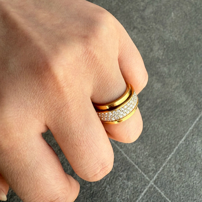 ANSTER Customized Fine Jewelry Rotating Design Meleee Lab Grown Diamond Ring