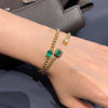 ANSTER 18K Gold Jewelry 4ct Lab Grown Emerald Bangle with GIA