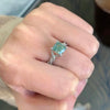 ANSTER Platinum Jewelry IGI VS2 2ct Green lab Grown Diamond Ring PT950 Ring