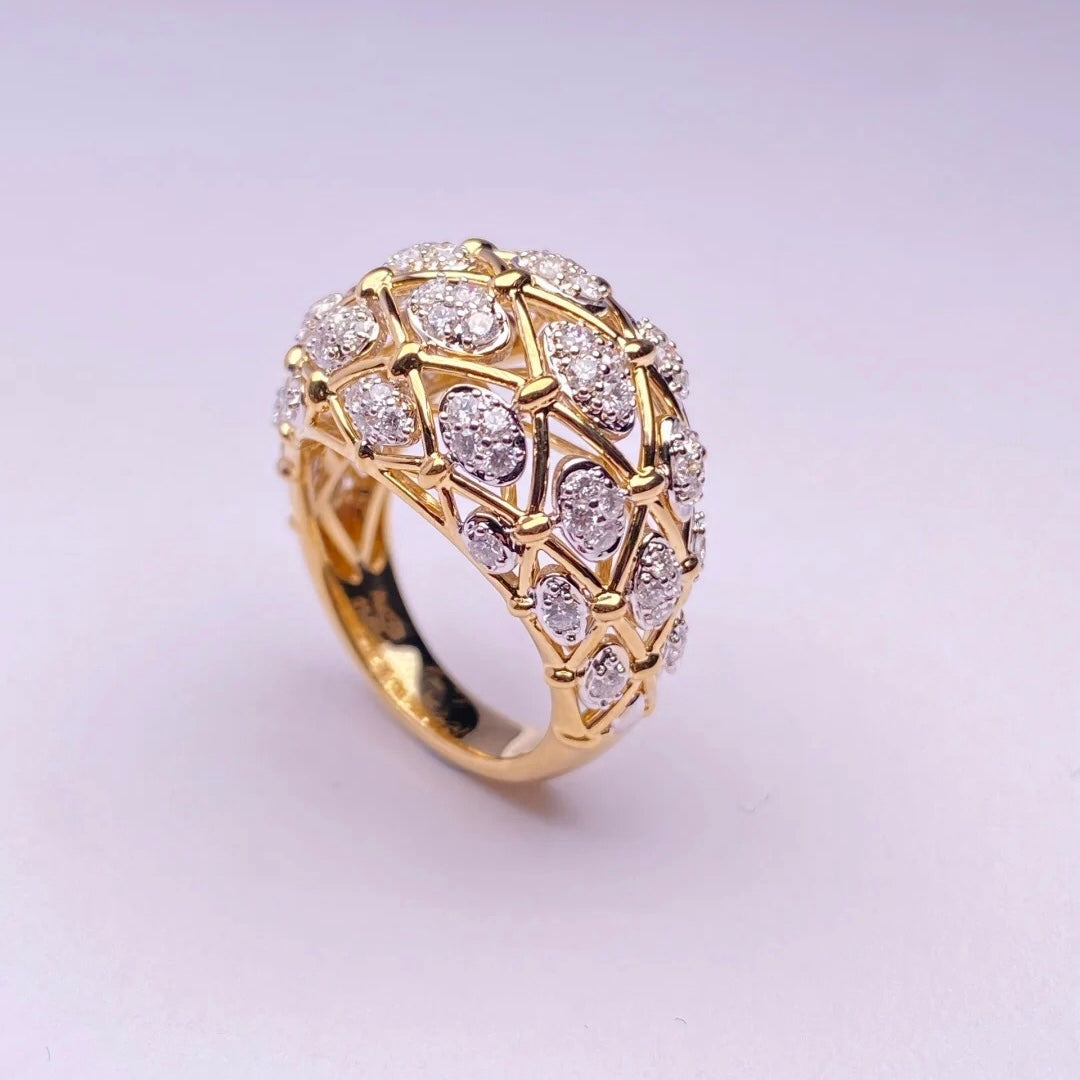 ANSTER Custom Lab Grown Diamond Ring 10/14/18/24K Dubai Gold Jewelry