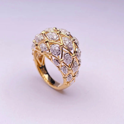 ANSTER Custom Lab Grown Diamond Ring 10/14/18/24K Dubai Gold Jewelry