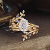 ANSTER Jewelry Customize 18K Gold IGI 5ct Oval Cut Lab Grown Diamond Ring Sets