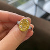 ANSTER Wholesales Price 18K White Gold 5ct Oval cut FancyYellow Lab Grown Diamond Ring with IGI