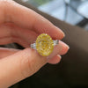 ANSTER Wholesales Price 18K White Gold 5ct Oval cut FancyYellow Lab Grown Diamond Ring with IGI