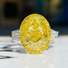 ANSTER Wholesales Price 18K White Gold 5ct Oval cut FancyYellow Lab Grown Diamond Ring with IGI