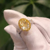ANSTER Wholesales Price 18K White Gold 5ct Oval cut FancyYellow Lab Grown Diamond Ring with IGI