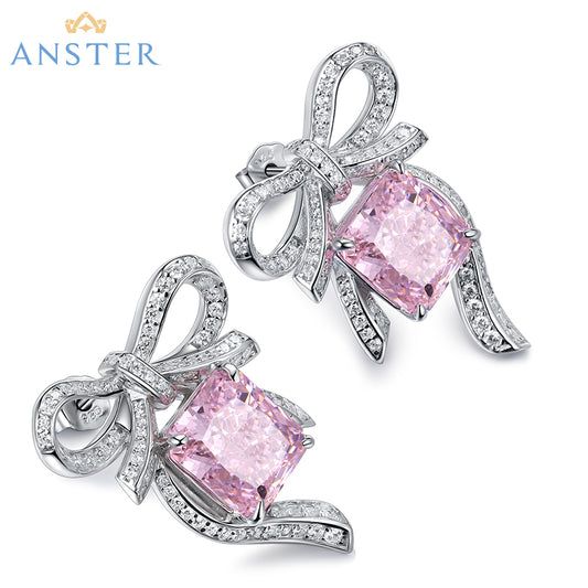 ANSTER Jewelry Brincos de diamante rosa cultivados em laboratório personalizados 