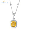 ANSTER Jewelry Custom PT950 Platinum Yellow Lab Grown Diamond Necklace