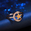 ANSTER Jewelry Custom PT950 Platinum Natural Star Moon Series Gemstone Ring