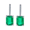 ANSTER Jewelry Customize Lab Grown Gemstone 18K Gold Lab Emerald Earrings