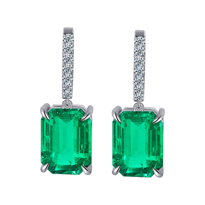 ANSTER Jewelry Customize Lab Grown Gemstone 18K Gold Lab Emerald Earrings