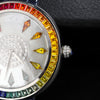ANSTER Fine Jewelry PT950 Platinum Rainbow Lab Grown Gemstone Watch