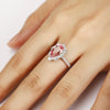 ANSTER Jewelry IGI Platinum PT950 3ct Pear Cut Pink Lab Grown Diamond Ring