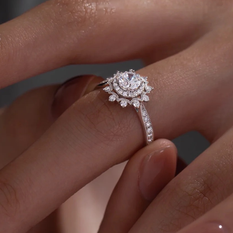 ANSTER Jewelry Customized Zhaolusi 1.5ct Snowflake Shape Diamond Wedding Ring with IGI