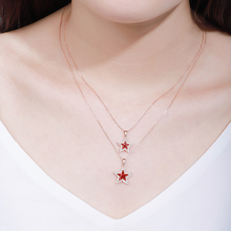 ANSTER Jewelry Anel de diamante personalizado em forma de estrela e lua cultivado em laboratório 