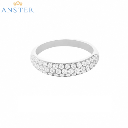 ANSTER Jewelry Anel de diamante ético feito à mão em ouro 18K com lapidação pera cultivado em laboratório 