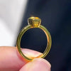 ANSTER Jewelry 18K Gold Ring 1ct VVS2 Fancy Lab Grown Diamond Ring with IGI