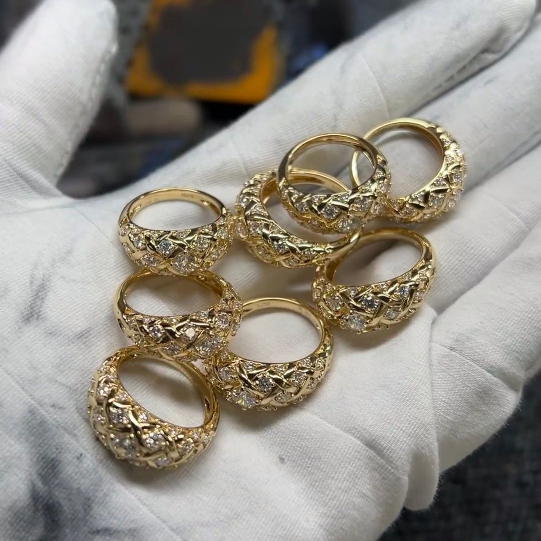 ANSTER Custom Lab Grown Diamond Ring 18K 14K 10K Dubai Gold Jewelry