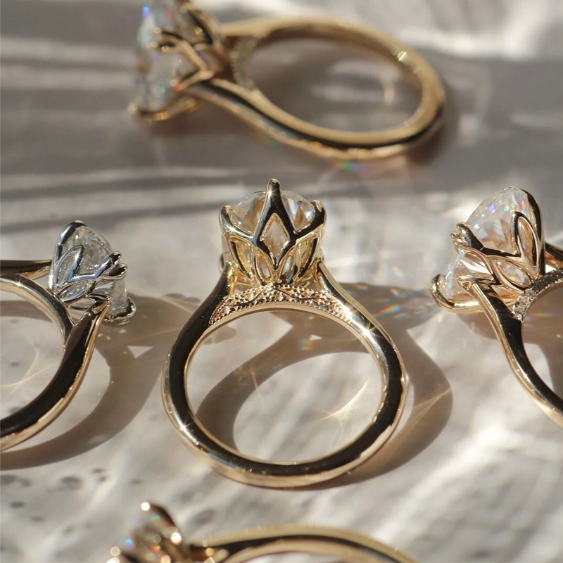 ANSTER Wholesales Price Six Claw 2ct Lab Grown Diamond Ring with IGI 18K Gold Ring