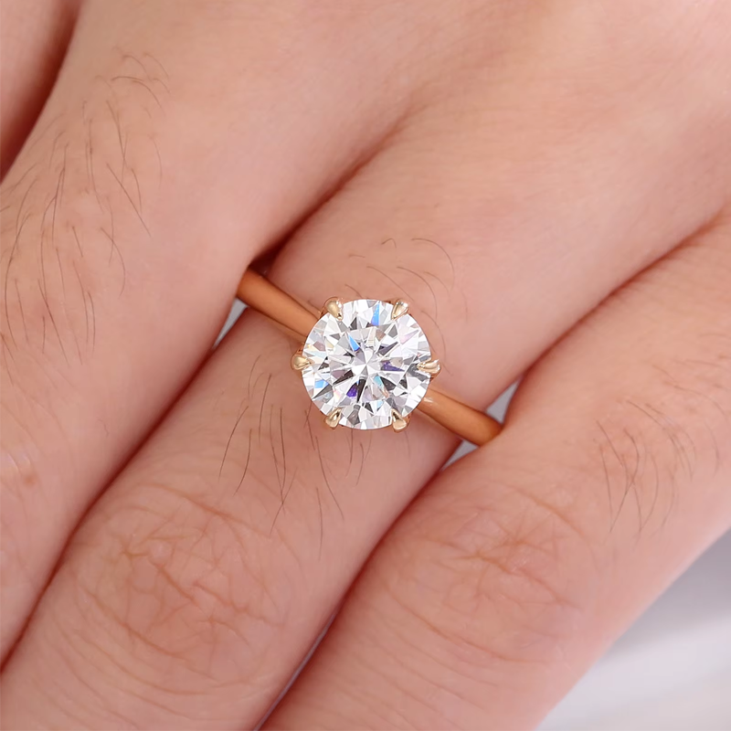 ANSTER Wholesales Price Six Claw 2ct Lab Grown Diamond Ring with IGI 18K Gold Ring